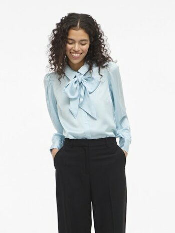 Vila satijnen blouse Vilucha sky blue