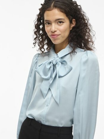 Vila satijnen blouse Vilucha sky blue