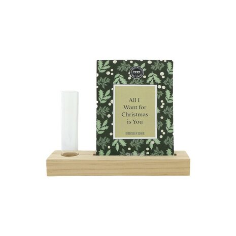 Houten standaard voor geurzakje met vaasje