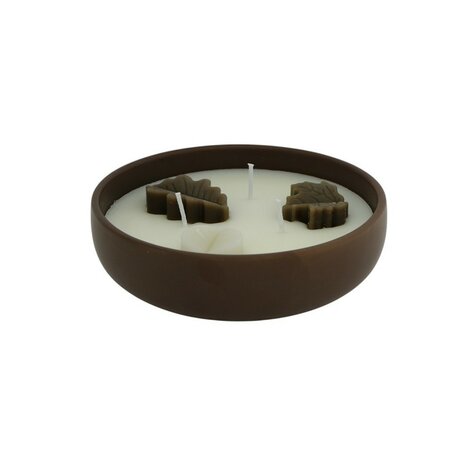 Kaars in bowl bruin - herfst