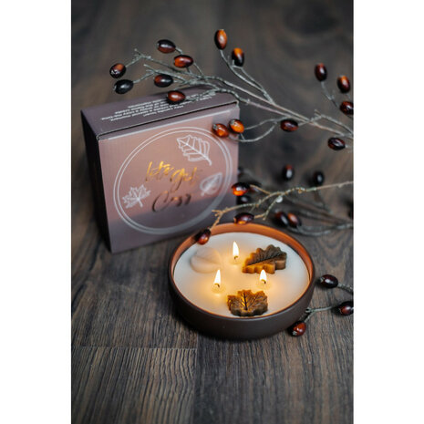 Kaars in bowl bruin - herfst