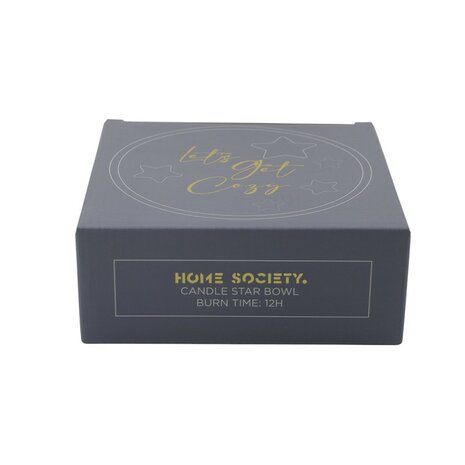 Kaars in bowl wit - stars