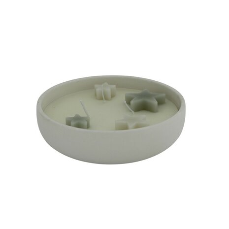 Kaars in bowl wit - stars