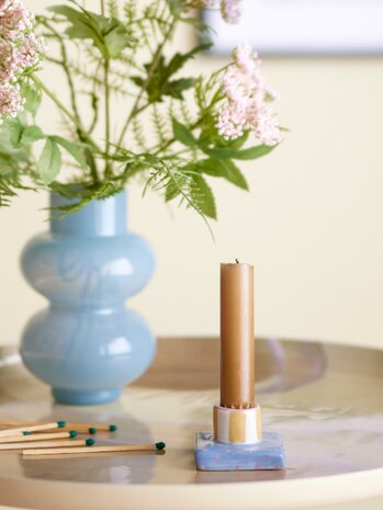 Bloomingville kandelaar Tacana blauw klein