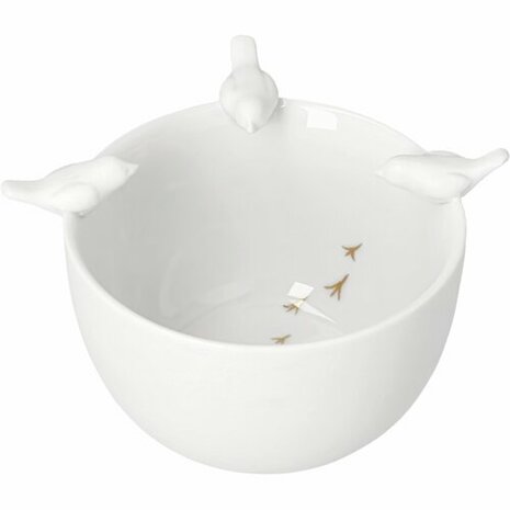 R&auml;der porseleinen kom vogels