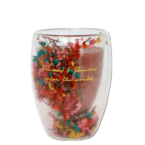 My Flame soja geurkaars in theeglas - friend & flowers