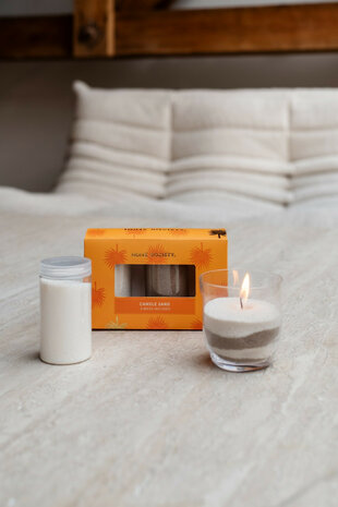 Kaarsen zand wax mix set/3 taupe