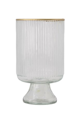 Zusss tafelvaas M op voet glas ribbel