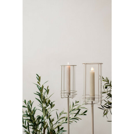 Kandelaar Milo beige op standaard voor XL kaarsen