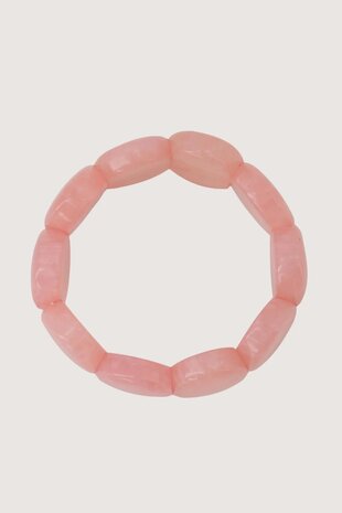 Zusss armband van kralen elastiek pink