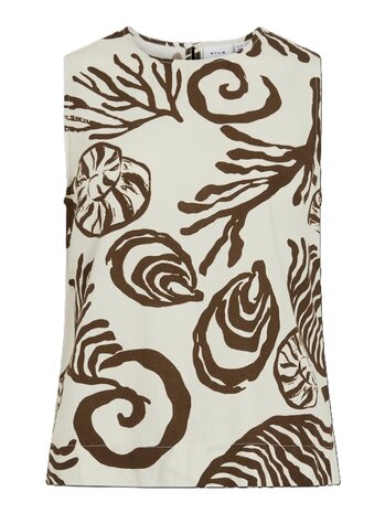 Vila top Vikam beige, slate black