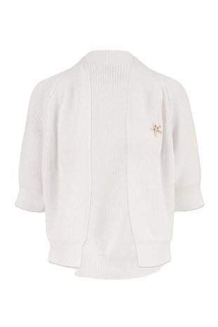 Zusss vest wit met vleermuis mouwen met broche