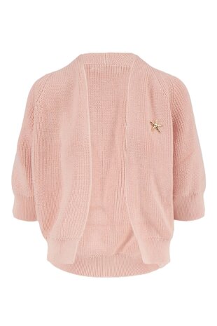 Zusss vest soft pink met vleermuis mouwen met broche