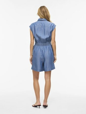 Vila jumpsuit kort vitevira medium blue denim