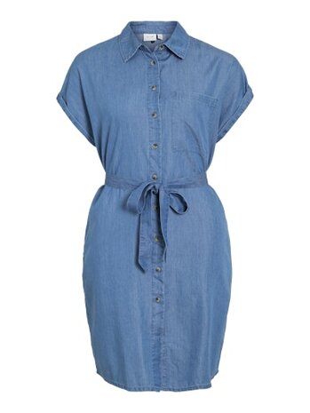 Vila jurk vinori medium blue denim