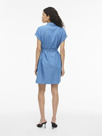Vila jurk vinori medium blue denim