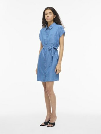 Vila jurk vinori medium blue denim