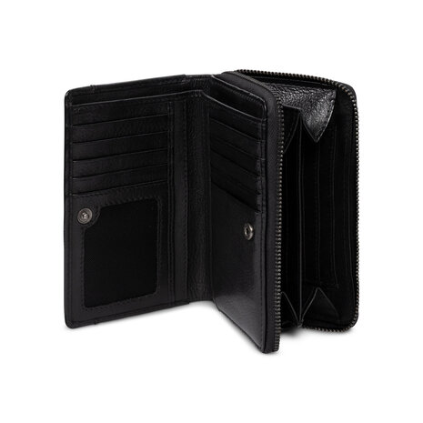Bag2bag leren portemonnee Moss black