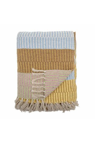 Bloomingville plaid isnel blue, yellow brown