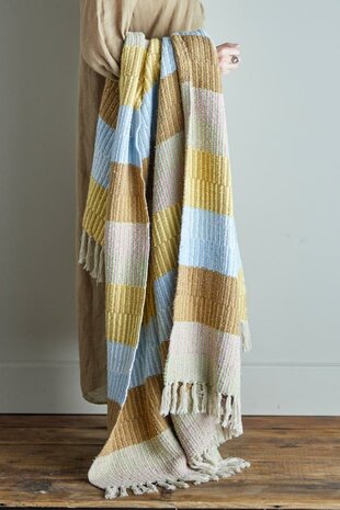 Bloomingville plaid isnel blue, yellow brown