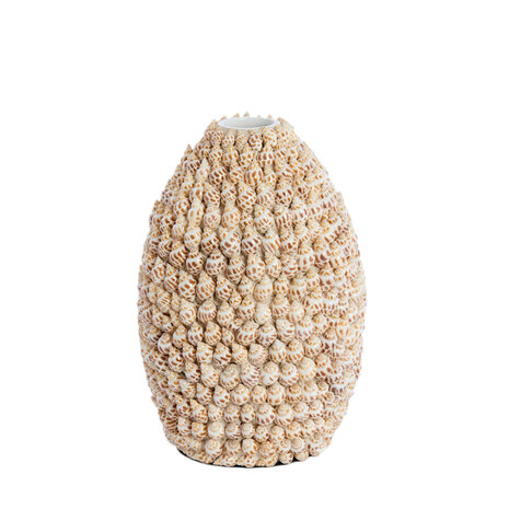 Vaas shell bruin, creme *ALLEEN AFHALEN MOGELIJK*