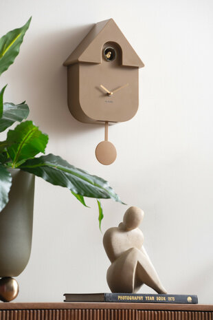 Wandklok Cuckoo mocha brown