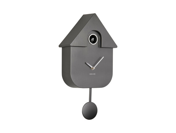 Wandklok Cuckoo metallic dark grey