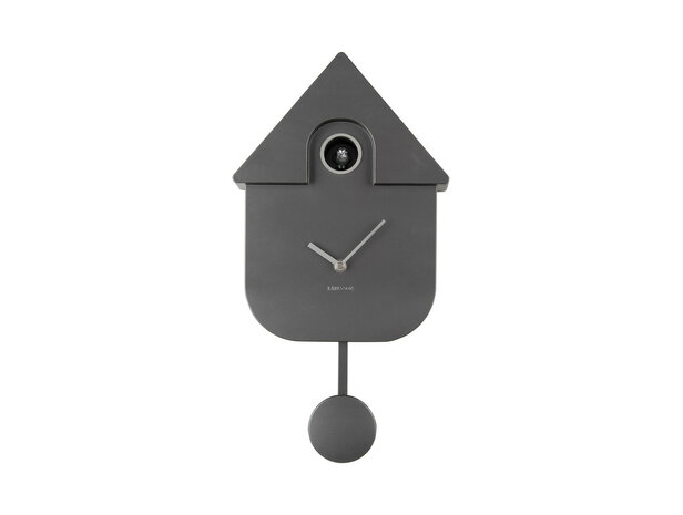 Wandklok Cuckoo metallic dark grey