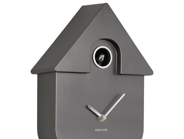 Wandklok Cuckoo metallic dark grey