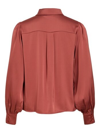 Vila glanzende blouse marsala