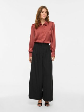 Vila glanzende blouse marsala