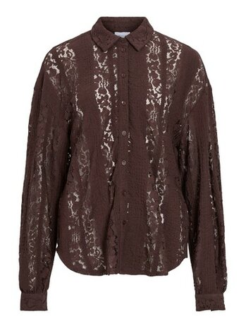 Vila kanten blouse visilano coffee bean