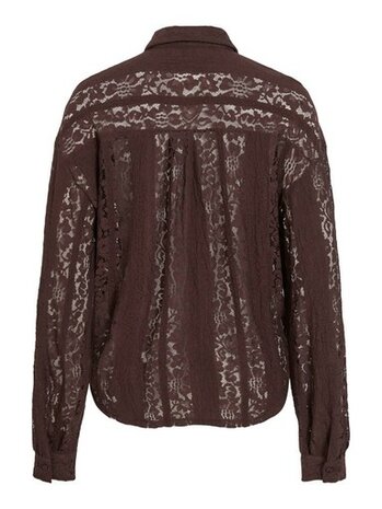 Vila kanten blouse visilano coffee bean