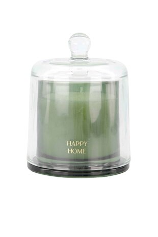 Zusss geurkaars glas met stolp happy home