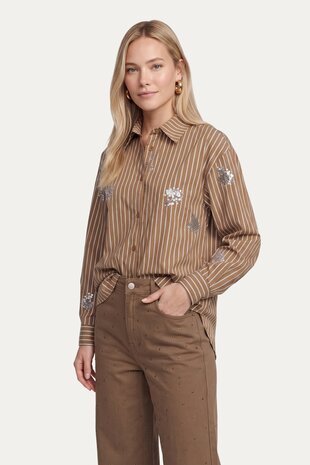 CS The Label Lot blouse camel/offwhite