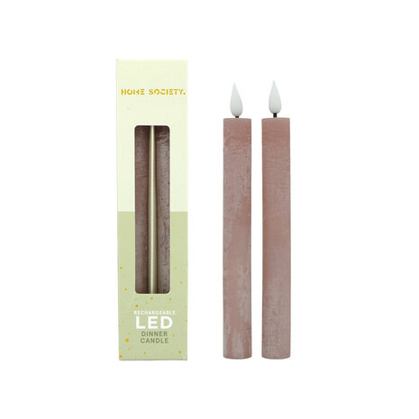 Led set/2 dinerkaars oplaadbaar dusty rose