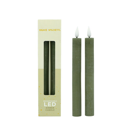 Led set/2 dinerkaars oplaadbaar groen