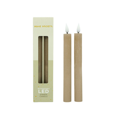 Led set/2 dinerkaars oplaadbaar beige