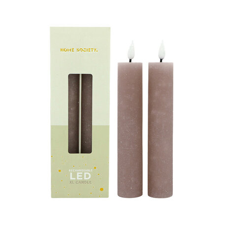 Led set/2 XL dinerkaars oplaadbaar dusty rose