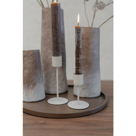 Kandelaar Raye L beige voor XL kaars