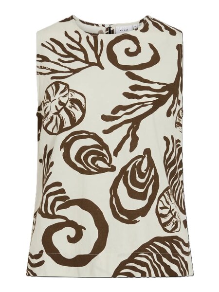 Vila top Vikam beige, slate black
