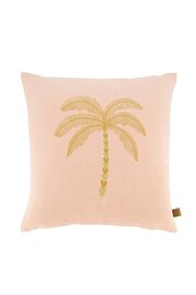 Zusss kussen palmboom streep 45x45 cm roze/honing