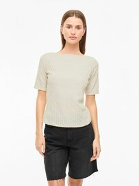 Vila boothals top Viromila birch *gerecycled polyester*
