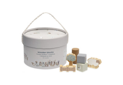 Houten Blokken set 18x12cm - Farm
